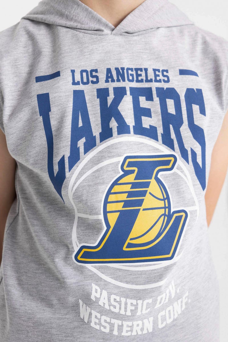 ديفاكتو تيشيرت كت اولادي قصة عادية بكابيشون من لوس أنجلوس ليكرز - Image 5